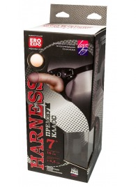 Кожаный пояс харнесс WOMAN LONG премиум класса с 3 насадками - LOVETOY (А-Полимер) - купить с доставкой в Королеве