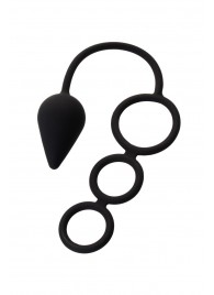 Тройное эрекционное кольцо с анальным хвостом Drop M-size - Erotist Adult Toys - в Королеве купить с доставкой