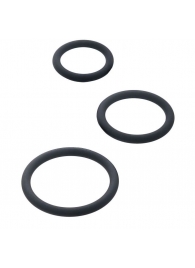 Набор из 3 чёрных эрекционных колец - ToyFa - в Королеве купить с доставкой