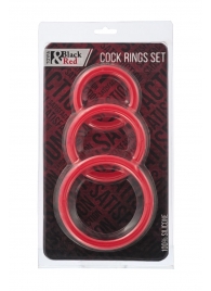 Набор из 3 красных эрекционных колец различного диаметра - ToyFa - в Королеве купить с доставкой