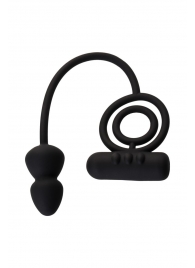 Чёрное эрекционное кольцо с вибропулькой и анальным хвостом - Erotist Adult Toys - в Королеве купить с доставкой