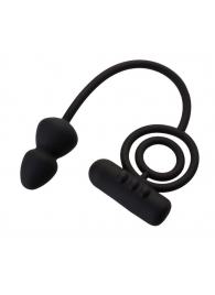 Чёрное эрекционное кольцо с вибропулькой и анальным хвостом - Erotist Adult Toys - в Королеве купить с доставкой