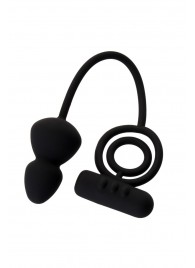 Чёрное эрекционное кольцо с вибростимулятором и анальным хвостом - Erotist Adult Toys - в Королеве купить с доставкой