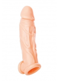 Телесная насадка на пенис с фиксацией мошонки - 18,5 см. - ToyFa - в Королеве купить с доставкой