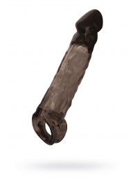 Чёрная насадка на пенис Tс подхватом - 19,5 см. - ToyFa - в Королеве купить с доставкой