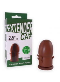 Коричневый латексный удлинитель пениса 2.5 in с шипиками - Sitabella - в Королеве купить с доставкой