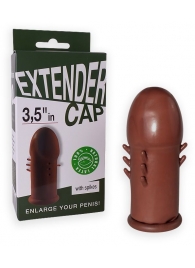 Коричневый латексный удлинитель пениса 3.5 in с шипиками - Sitabella - в Королеве купить с доставкой