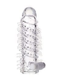 Насадка на пенис TOYFA A-Toys с вибропулей и шипами - 13,4 см. - A-toys - в Королеве купить с доставкой