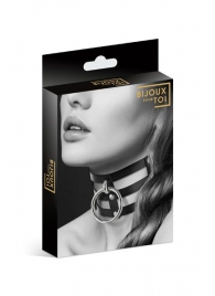 Чёрный тройной чокер с большим кольцом - Bijoux Pour Toi - купить с доставкой в Королеве