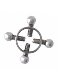 Серебристые зажимы для сосков на винтах - ToyFa - купить с доставкой в Королеве