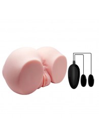 Телесный мастурбатор с двумя любовными тоннелями и вибрацией - Baile - в Королеве купить с доставкой