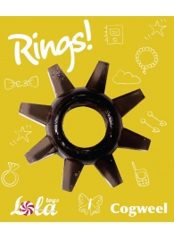Чёрное эрекционное кольцо Rings Cogweel - Lola Games - в Королеве купить с доставкой