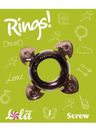 Чёрное эрекционное кольцо Rings Screw - Lola Games - в Королеве купить с доставкой