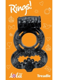 Чёрное эрекционное кольцо Rings Treadle с подхватом - Lola Games - в Королеве купить с доставкой
