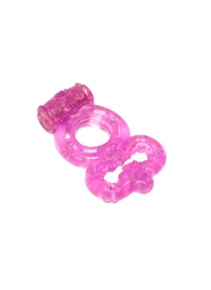 Розовое эрекционное кольцо Rings Treadle с подхватом - Lola Games - в Королеве купить с доставкой
