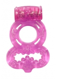 Розовое эрекционное кольцо Rings Treadle с подхватом - Lola Games - в Королеве купить с доставкой