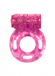 Розовое эрекционное кольцо с вибрацией Rings Axle-pin - Lola Games - в Королеве купить с доставкой