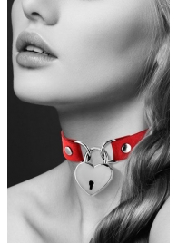 Красный чокер с замком в форме сердца - Bijoux Pour Toi - купить с доставкой в Королеве