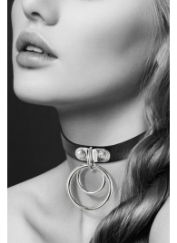 Черный чокер с двумя кольцами - Bijoux Pour Toi - купить с доставкой в Королеве