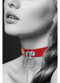 Красный узенький чокер с кольцом - Bijoux Pour Toi - купить с доставкой в Королеве