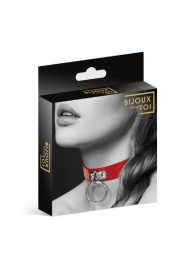 Красный узенький чокер с кольцом - Bijoux Pour Toi - купить с доставкой в Королеве