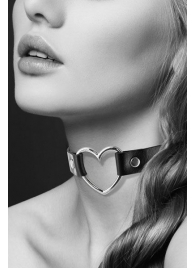 Чёрный чокер с кольцом в форме сердца - Bijoux Pour Toi - купить с доставкой в Королеве