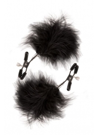 Зажимы для сосков с пухом FEATHERED NIPPLE CLAMPS - Blush Novelties - купить с доставкой в Королеве