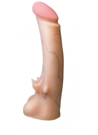 Телесная насадка REAL Standard с усиками на основании - 19 см. - LOVETOY (А-Полимер) - купить с доставкой в Королеве