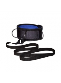 Чёрно-синий неопреновый ошейник с поводком - Sitabella - купить с доставкой в Королеве