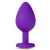 Фиолетовая анальная пробка Bling Plug Large с золотистым стразом - 9,5 см. - Blush Novelties - купить с доставкой в Королеве