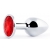 Серебристая анальная пробка с красным стразом - 7,2 см. - Anal Jewelry Plug - купить с доставкой в Королеве