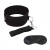 Черный ошейник с длинным поводком Collar and Leash Set - Lux Fetish - купить с доставкой в Королеве