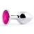 Серебристая анальная пробка с малиновым кристаллом - 7,2 см. - Anal Jewelry Plug - купить с доставкой в Королеве