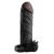 Чёрная вибронасадка с кольцом Vibrating Real Feel 2 Extension - 16 см. - Pipedream - в Королеве купить с доставкой