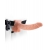 Телесный полый страпон с вибрацией Vibrating Hollow Strap-On with Balls - 24 см. - Pipedream - купить с доставкой в Королеве