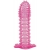 Гелевая розовая насадка с шипами - 12 см. - Toyfa Basic - в Королеве купить с доставкой