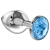 Большая серебристая анальная пробка Diamond Light blue Sparkle Large с голубым кристаллом - 8 см. - Lola Games - купить с доставкой в Королеве