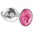 Малая серебристая анальная пробка Diamond Pink Sparkle Small с розовым кристаллом - 7 см. - Lola Games - купить с доставкой в Королеве