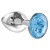 Малая серебристая анальная пробка Diamond Light blue Sparkle Small с голубым кристаллом - 7 см. - Lola Games - купить с доставкой в Королеве