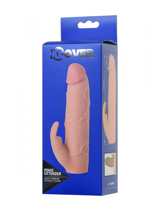 Телесная насадка Toyfa XLover для увеличения размера - 16,8 см. - ToyFa - в Королеве купить с доставкой