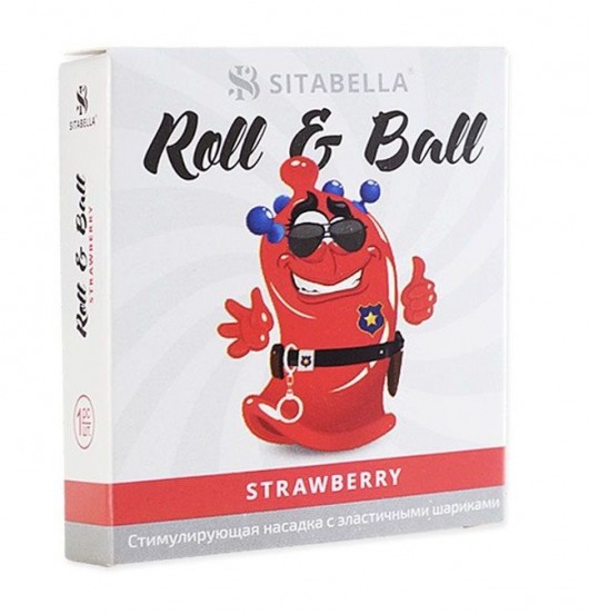 Стимулирующий презерватив-насадка Roll   Ball Strawberry - Sitabella - купить с доставкой в Королеве