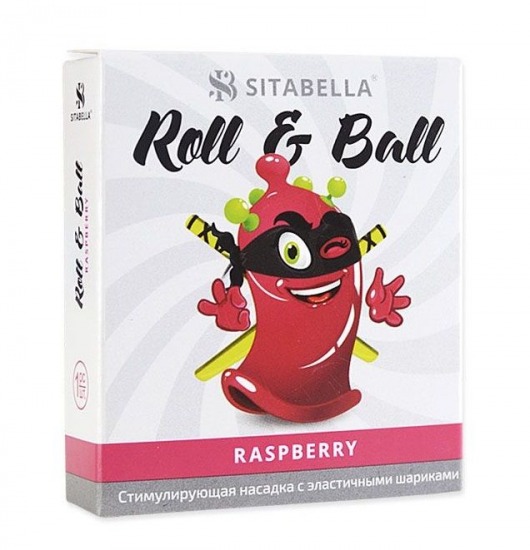Стимулирующий презерватив-насадка Roll   Ball Raspberry - Sitabella - купить с доставкой в Королеве