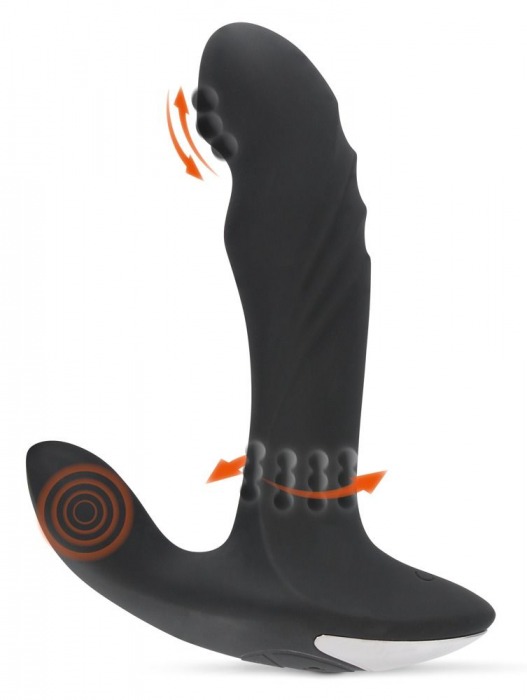 Черный вибромассажер простаты с функцией римминга Plug with Perineum Stimulator - 16,6 см. - Orion - в Королеве купить с доставкой
