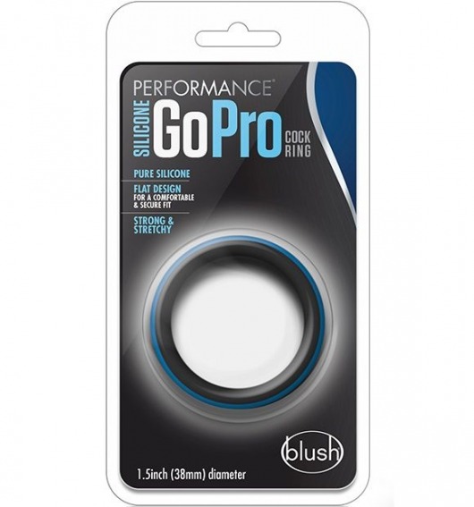 Черно-синее эрекционное кольцо Silicone Go Pro Cock Ring - Blush Novelties - в Королеве купить с доставкой