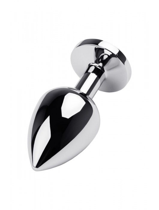 Серебристая коническая анальная пробка с красным кристаллом - 8 см. - ToyFa - купить с доставкой в Королеве