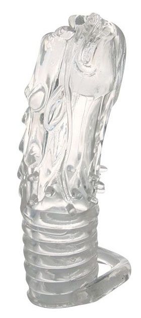 Закрытая прозрачная насадка в форме дракона с креплением-колечком - 14 см. - Erowoman-Eroman - в Королеве купить с доставкой