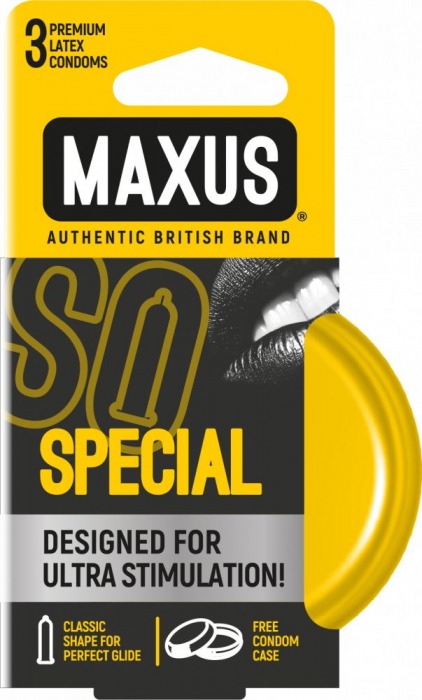 Презервативы с точками и рёбрами в железном кейсе MAXUS Special - 3 шт. - Maxus - купить с доставкой в Королеве
