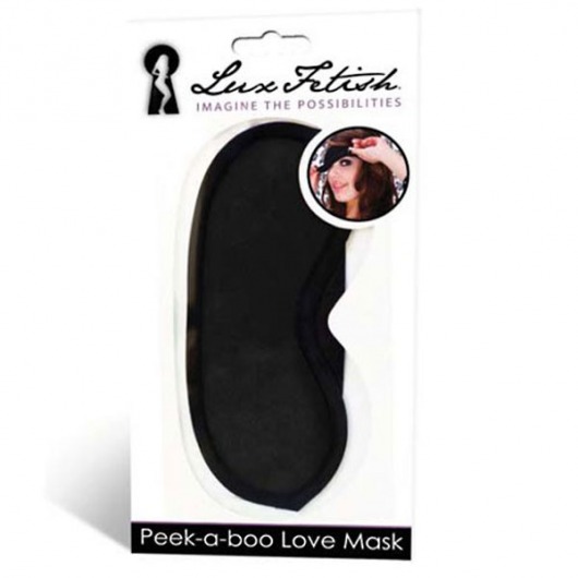 Черная маска на глаза Peek-a-Boo - Lux Fetish - купить с доставкой в Королеве