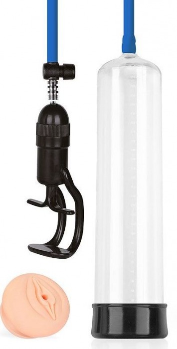 Прозрачная вакуумная помпа Sex Expert с насадкой-вагиной - Sex Expert - в Королеве купить с доставкой