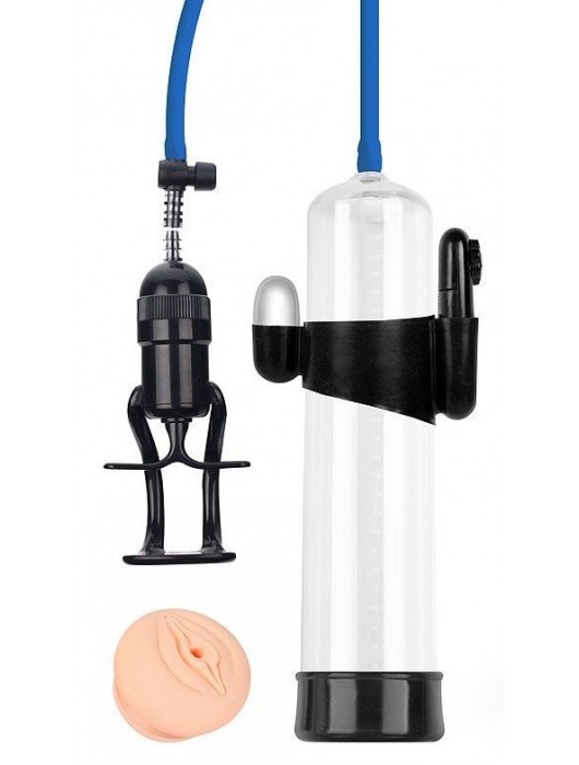 Прозрачная вакуумная вибропомпа Sex Expert с насадкой-вагиной - Sex Expert - в Королеве купить с доставкой